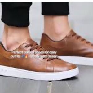 Michael Kors Men's Tan Leather Low-Top Sneakers